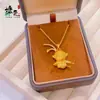 Novo Estilo Colar com Pingente Preto de Wukong, Ouro Areia Personalidade Cor Dominante que Retém a Cor Totalmente Diamantado Estilo Quente Pingente de Wukong