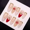 Uñas Postizas Exportación Más Vendidas Flor Blanca Perla Estéreo 3D Uñas Postizas Estilo Francés Europeo y Americano Parches para Uñas Removibles