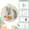 Kit de Bordado de Conejo y Zanahoria, Estilo Nórdico, Decoración para Sala de Estar Ins, Arte de Pared Hecho a Mano DIY, Venta al por Mayor desde el Fabricante