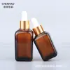 Frasco Quadrado Marrom 10ml 20ml 30ml 50ml 100ml Frasco para Líquido Essencial Frasco conta-gotas para Óleo Essencial Marrom