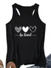 Amazon Ebay Site Independente Moda Casual Feminina Nova Verão Seja Gentil Top Regata em Formato de Coração Comércio Exterior