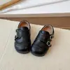 Zapatos de Cuero Estilo Británico para Niños Colección Primavera 2026 Zapatos Individuales Versátiles de Princesa para Niñas Zapatos Casuales de Velcro con Suela Suave para Niños
