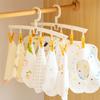 Pinza para Calcetines de Niños Plástico Multipinza Pinza para Secar Pinza para Ropa del Hogar A Prueba de Viento Anti-salida Estante de Almacenamiento Giratorio