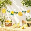 Bandeira Fruta Limão Tema Frutas Bandeira Pendurada Decoração de Festa de Verão Decoração de Aniversário Infantil Decoração de Mesa de Piquenique de Casamento