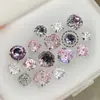 Brincos de Liga de Titânio com Zircônia Rosa para Piercing na Orelha, Studs para Cartilagem da Orelha, Brincos Deslumbrantes, Studs para Canal Auditivo, Não é Necessário Remover para Lavar ou Dormir, Acessórios para Orelha