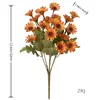 Flor artificial de fábrica cor de outono margarida pequena artesanato buquê pequeno crisântemo selvagem flor falsa decoração de casa jardim em estoque atacado