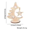 Manualidades Navideñas de Madera Decoraciones de Árbol de Navidad Huecas Adornos Decoración de Mesa para Niños DIY Soporte de Exhibición