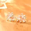 Pendientes florales de verano de venta caliente con recubrimiento fino, diseño de nicho, pendientes de moda y únicos, estilo fresco y minimalista, accesorios de oreja distintivos