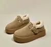 Botas de Nieve de Suela Gruesa para Mujer 2026 Invierno Nuevo Estilo Suela Suave Más Terciopelo Engrosado Piel Cálida Zapatos Birkenstock Zapatos de Algodón Zapatos de Pan
