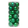 Bolas de Natal Fosca Galvanizadas Peroladas com Glitter Barril Espessado Teto Decoração de Natal Plástico PS Pacote com 24 Decoração Transfronteiriça