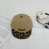 Gorras para Niños, Gorras de Béisbol Patchwork Estampado de Leopardo Retro Americano, Visera Versátil y Elegante de Ala Suave para Niños y Niñas