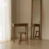Tocador Retro Estilo Wabi-sabi de Madera Maciza Nongju Mesa de Maquillaje para Dormitorio en Casa Escritorio para Estudio con Cajón Escritorio para Niños