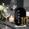 Tarjetas de Lugar para Boda de Acrílico, Tarjetas de Número de Asiento Arqueadas, Decoración de Mesa Tarjetas de Número de Boda de Acrílico