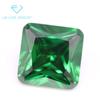 Fábrica de atacado 5A quadrado verde zircônio pedra nua sintética pontiagudo fundo chanfro carro Flor Princesa Quadrado avó verde pedra branca