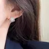 Pendientes de Tachuela de Cristal Coreanos y Japoneses de Lujo Ligero para Mujer Aguja de Plata S925 Pendientes de Moda Versátiles Pendientes de Diseño Socialité Moda