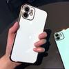 Capa de Celular 6D Galvanizada Cor Doce Adequada para Iphone17Pro 15 Apple 16 Cor Pura Anti-Queda Capa Protetora Xsmax