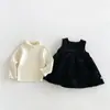 Vestido de forro polar con lunares para niña, colección de invierno 2026, lindo y grueso vestido tipo chaleco para bebés, vestido infantil, zdq6780
