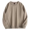 Suéter de cuello redondo con forro polar para hombre, jersey de otoño e invierno de color sólido pesado, jersey de manga larga, jersey holgado de moda para jóvenes y parejas.