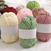 Algodón Leche de 4 hebras Amigable con la Piel Algodón Peinado Tejido a Mano DIY Hilo para Bebé Chaleco Sombrero Bufanda Ropa de Abrigo Lana de Grosor Medio Bola de Lana