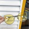 Versão coreana de óculos de sol vintage de metal tipo olho de gato, caixa grande, estrela da maré, com óculos de sol femininos, moda de rua, raquete, óculos vermelhos de rede