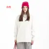 Sudadera de cuello redondo de rizo de algodón puro de 400 g, sudadera pesada de marca de moda, cuello redondo de algodón de rizo unisex de color liso