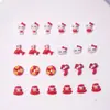 Hola Año Nuevo Hello Kitty Rojo Estilo Japonés Dibujos Animados Joyería para Uñas Resina Estéreo Gato Kt Aretes DIY Accesorios para Uñas