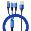 Cabo de dados trançado três em um para Apple Android Carregamento rápido USB 1,2 m Cabo de carregamento de celular para carro um para três