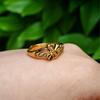 Anillo de Flor Dorada Chapado en Oro Arena Vietnamita Estilo Nuevo, Joyería Falsa Dorada, Anillo para Mujer, Artículo Caliente de Transmisión en Vivo Venta al por Mayor