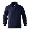 Moletom de Malha Jacquard Pesado com Gola Alta e Zíper Estilo Americano Retro Casual Masculino para Outono e Inverno Manga Longa