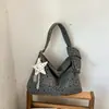 Bolsa Transversal de Ombro Único Estilo Coreano Personalizada com Estrelas Completas Bolsa de Mão Moda para o Dia a Dia Bolsa Tote Mochila Casual Feminina Design de Nicho