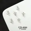 Acessórios de unha populares estilo francês em prata, acessórios de unha de alta qualidade versáteis de luxo leve com coração e borboleta vazados adornados com diamantes