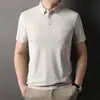 Camisa Polo de Hielo sin Costuras para Hombre de Verano al por Mayor Transfronterizo Camiseta de Manga Corta Camiseta de Color Sólido de Negocios Casual de Alta Gama