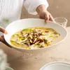 Pescado Cocido encurtido de Fábrica Tazón Grande Tazón de Sopa para el Hogar Tazón para Fideos Sentido Avanzado Vajilla de Cerámica Irregular 2024 Tazón Grande