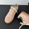 Zapatillas de Entrenamiento Alemanas de Cuero Genuino para Mujer, Zapatillas Casuales Versátiles de Suela Plana, Zapatos de Moda Estilo Ins