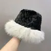 Sombrero de Cubo de Felpa Estilo Coreano para Mujer, Cálido de Invierno, Versátil, Cortavientos, Sombrero de Pescador, Adelgazante de Rostro, Moderno, Engrosado, Sombrero Mongol