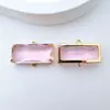 Borda de garra de cobre cor eletrodepositada que não desbota pingente DIY vidro de cristal pingente duplo horizontal acessório para pulseira, colar e brincos