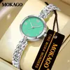 El popular reloj de pulsera Moka para mujer, estilo ins, elegante versión coreana, reloj de pulsera de cuarzo de alto valor con incrustaciones de diamantes