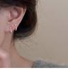 Aretes colgantes en forma de C de circonita para mujer 2025 Nuevos aretes Diseño de nicho Aretes pequeños y exquisitos para mujer