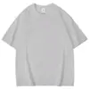 Camiseta masculina de manga curta pesada feita de algodão puro 270g algodão de Xinjiang, estilo casual americano vintage, corte solto, marca da moda, camiseta de verão atacado
