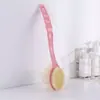 Esponja de baño de doble cara con mango largo, cepillo, artefacto de baño, cepillo exfoliante masajeador, cepillo de baño, raspador de espalda