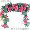 Enredaderas de Ratán de Rosa Simulada Techo de Sala de Estar Colgante de Pared Diseño Decoración de Boda Flores Falsas Flores de Planta Simulada