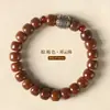 Pulsera de un solo círculo con cuentas de la suerte de Xizang, verde degradado creativo con efecto envejecido, Bodhi Yin literario, leche Mang Bodhi vintage, para hombres y mujeres