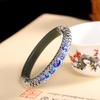Pulsera de plata de ley s925 con carácter artístico vintage, azul ardiente, nube auspiciosa, jade Hetian, pulsera de Concubina Imperial para mujer