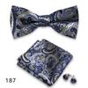 Conjunto de tres piezas de corbata y pañuelo de bolsillo para hombre, de poliéster, con estampado para banquetes, bodas, camisas, lazos y cuello con flores