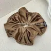 Scrunchie Simples de Borda Prensada Estilo Coreano Elástico de Cabelo Versátil Elegante para Mulheres com Flor de Cabelo Brilhante de Alta Qualidade Moda Elástico de Cabelo para Rabo de Cavalo