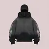 Chaqueta cárdigan con capucha para hombre y mujer, tendencia urbana con estampado degradado Y2K, nuevo suéter DIY europeo y americano 2025