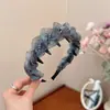 Diadema de Malla Graduada con Perlas de Bosque Brumoso de Caña Alta, Diadema Versátil para Recoger el Cabello Suelto y Peinar para Salidas