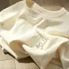 Camiseta de Manga Corta de Algodón Puro con Estampado de Conejito Ins Estilo Japonés para Mujer 2026 Verano Nuevo Estudiante Casual Top de Media Manga