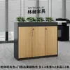 Armário Divisória de Escritório Shenzhen, Gabinete Baixo Simples Moderno com Floreira, Armário de Madeira para Flores e Plantas, Combinação de Armazenamento de Armário para Arquivos e Documentos