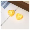 Parches creativos de resina de corazón pequeño y fresco Materiales para joyería DIY Corazón transparente con purpurina Pinzas para el pelo Gomas para el pelo Accesorios